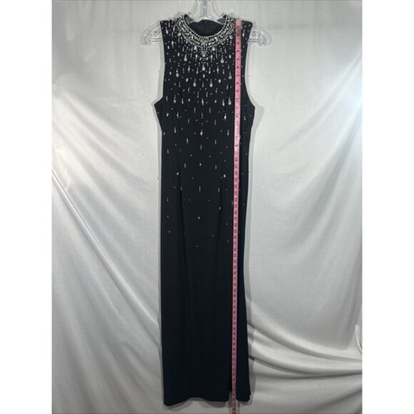 NWT Mac Duggal [ 10 ] 2260 High Neck Sleeveless Beaded Jersey Fitted Gown J1811 - Picture 7 of 15